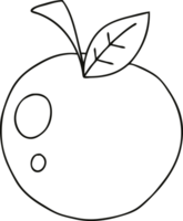 line drawing quirky cartoon red apple png