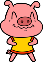 nervous cartoon pig png