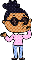 cartoon woman wearing sunglasses png