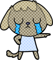 chien de dessin animé mignon qui pleure png