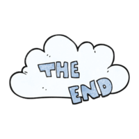 hand textured cartoon The End symbol png