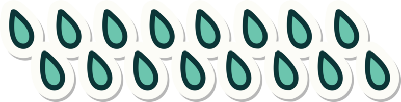 sticker of tattoo in traditional style of rain drops png