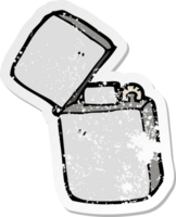 retro distressed sticker of a cartoon metal lighter png