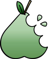 gradiente sombreado desenho animado do uma verde pera png