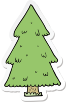 sticker of a cartoon christmas tree png