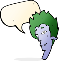 cartoon vampire head with speech bubble png