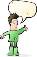 cartoon positive thinking man in rags with speech bubble png