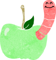 Cartoon-Apfel mit Wurm png