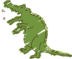 desenho de giz de crocodilo png