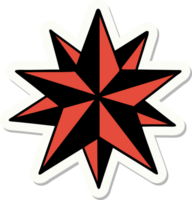 sticker of tattoo in traditional style of a star png