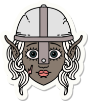 sticker of a elf fighter character face png