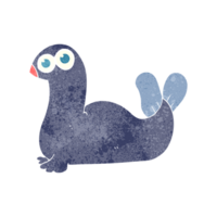 hand retro cartoon seal png