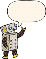 cartone animato robot con discorso bolla nel comico libro stile png