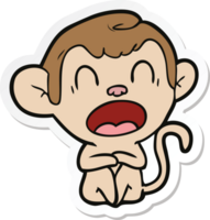 sticker of a yawning cartoon monkey png