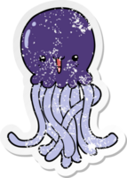 adesivo in difficoltà di una medusa cartone animato png