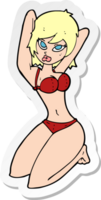 pegatina de una mujer sexy de dibujos animados posando png