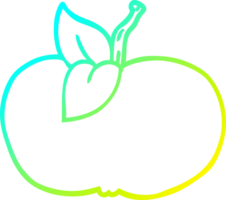 du froid pente ligne dessin de une dessin animé juteux Pomme png