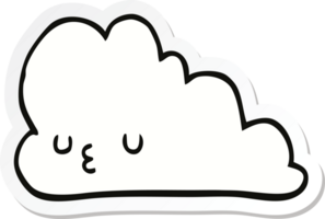 pegatina de una linda nube de dibujos animados png