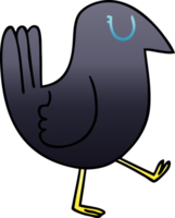 gradient shaded quirky cartoon crow png