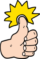 hand drawn doodle style cartoon thumbs up symbol png