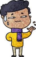 cartoon anxious man png