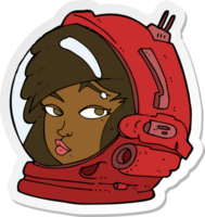 sticker of a cartoon female astronaut png