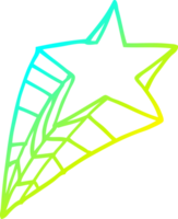 frío degradado línea dibujo de un decorativo estrella elemento png