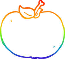 rainbow gradient line drawing of a cartoon apple png