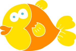 platt Färg illustration av fisk png