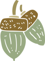 cartoon doodle acorn png