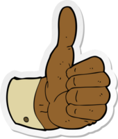 sticker of a cartoon thumbs up symbol png