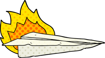 tecknad serie brinnande papper flygplan png