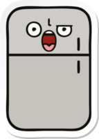 sticker of a cute cartoon fridge  zer png