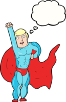 cartoon superhero with thought bubble png