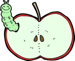 cartoon bug eating apple png