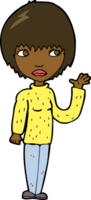 cartoon woman waving png