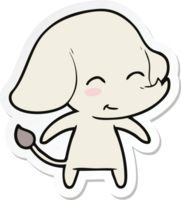 sticker of a cute cartoon elephant png