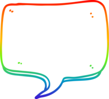 rainbow gradient line drawing of a cartoon speech bubble png