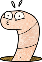 Cartoon überraschter Wurm png