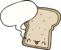 cute cartoon slice of bread with speech bubble png