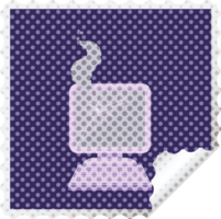 broken computer graphic square sticker stamp png