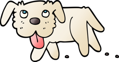 Gradient Illustration Karikatur glücklich Hund png