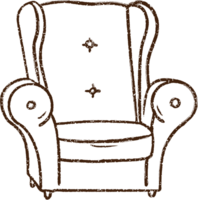 Stuffed Armchair Charcoal Drawing png