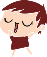 hand drawn cartoon of cute kawaii short haired girl png