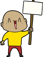 happy cartoon bald man png