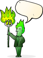 cartoon devil with pitchfork with speech bubble png