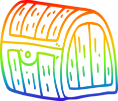 rainbow gradient line drawing of a cartoon treasure chest png