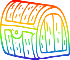 arco iris degradado línea dibujo de un dibujos animados tesoro cofre png