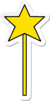 sticker of a cute cartoon star wand png
