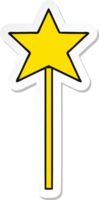 pegatina de una linda varita de estrella de dibujos animados png